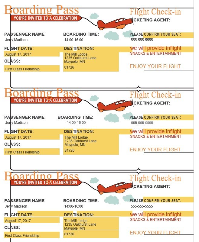 printable plane ticket template
