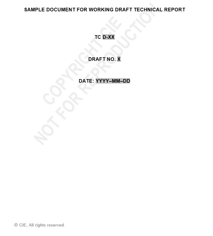 sample document for working draft technical report